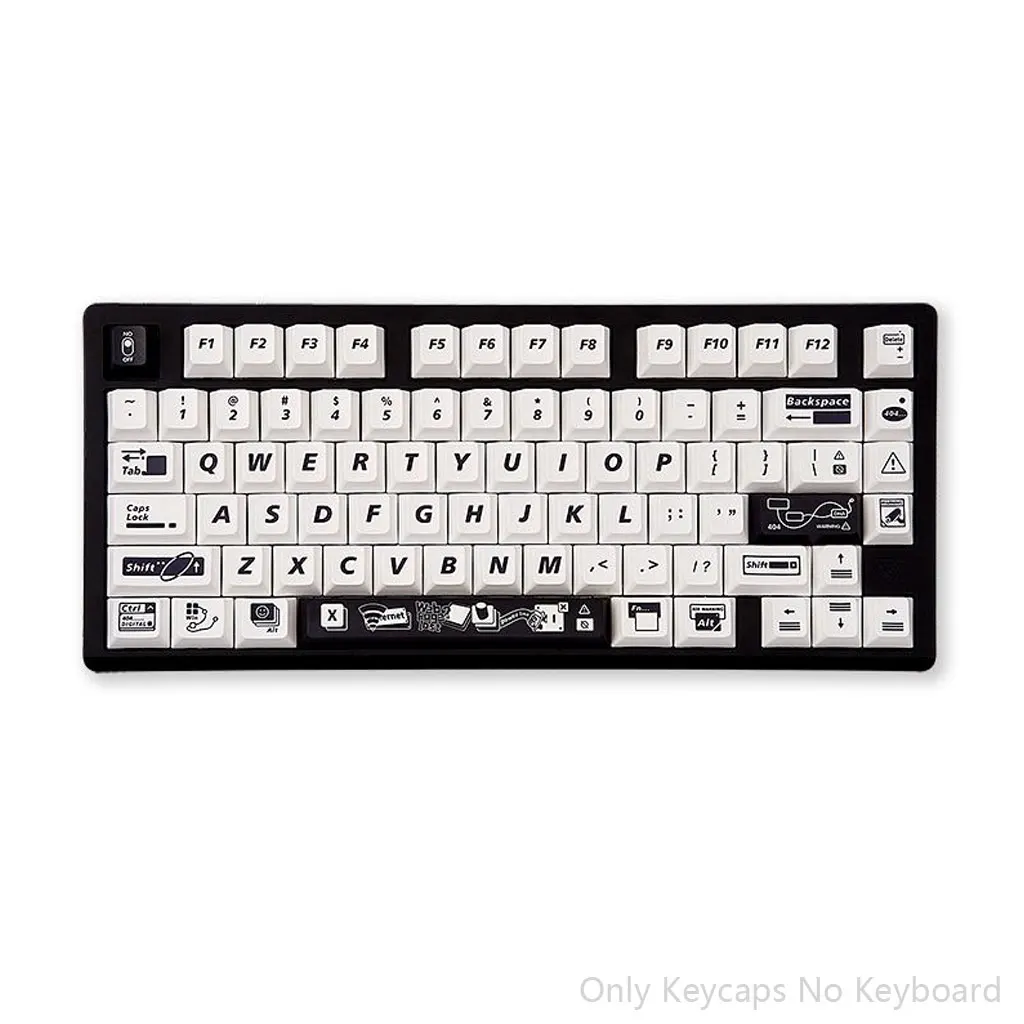 Imagem -04 - Teclas Simples 404 Tema Keycaps Conjunto Cereja Altura Pbt Sublimação Térmica Faça Você Mesmo para 61 87 98 104 108 Teclas Teclado Mecânico 139