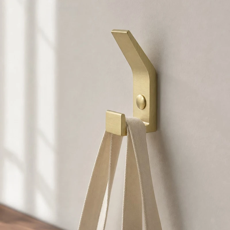 Brushed Multi-color Wall Mounted Coat Hook, Black Gold Chrome Single Hanger for Hallway, Entrance, Clothes Hat Bag Holder