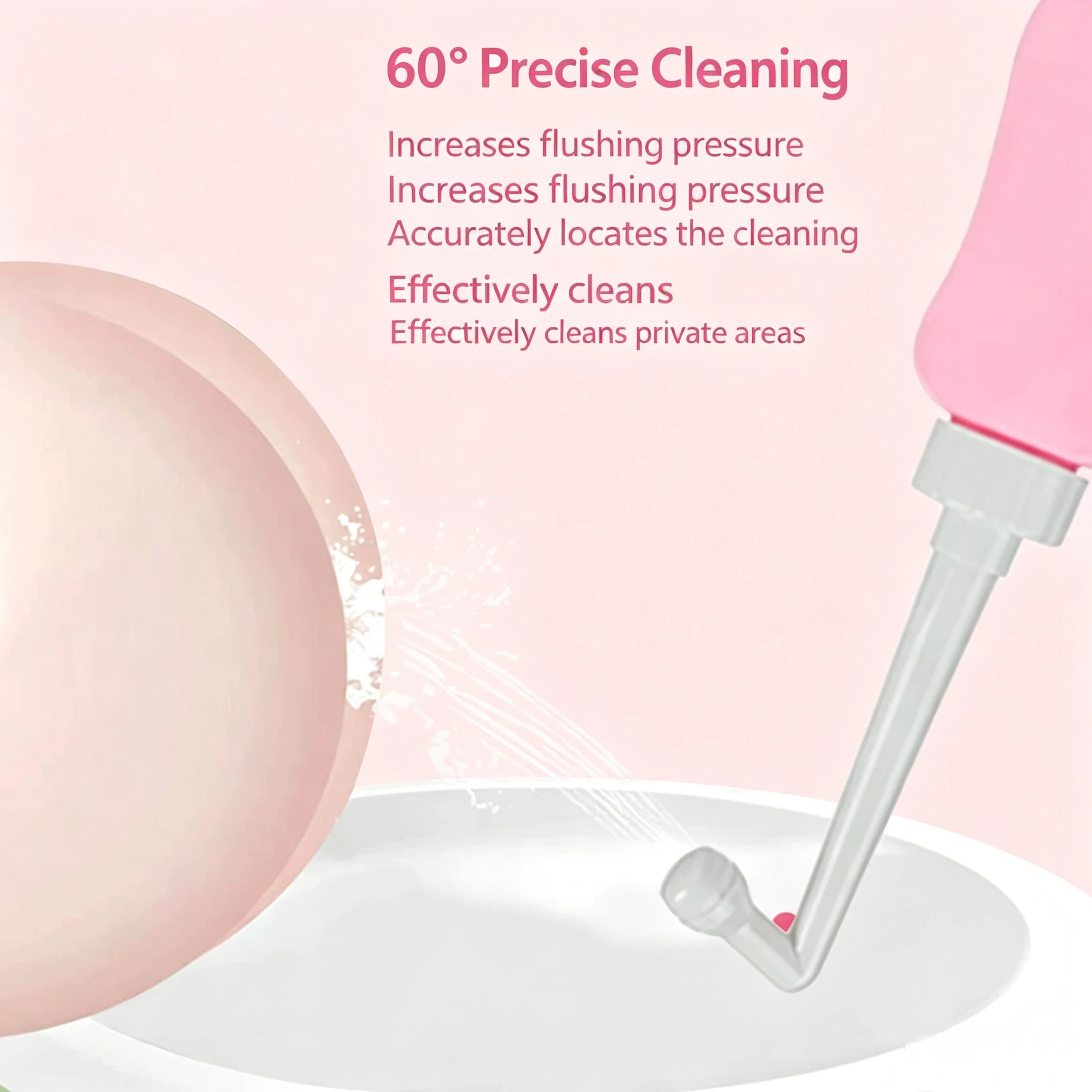 Portable 360ml/12.7oz EVA Bidet Bottle 60° Curved Nozzle Perineal Cleansing Postpartum Personal Irrigator for Pregnant Women