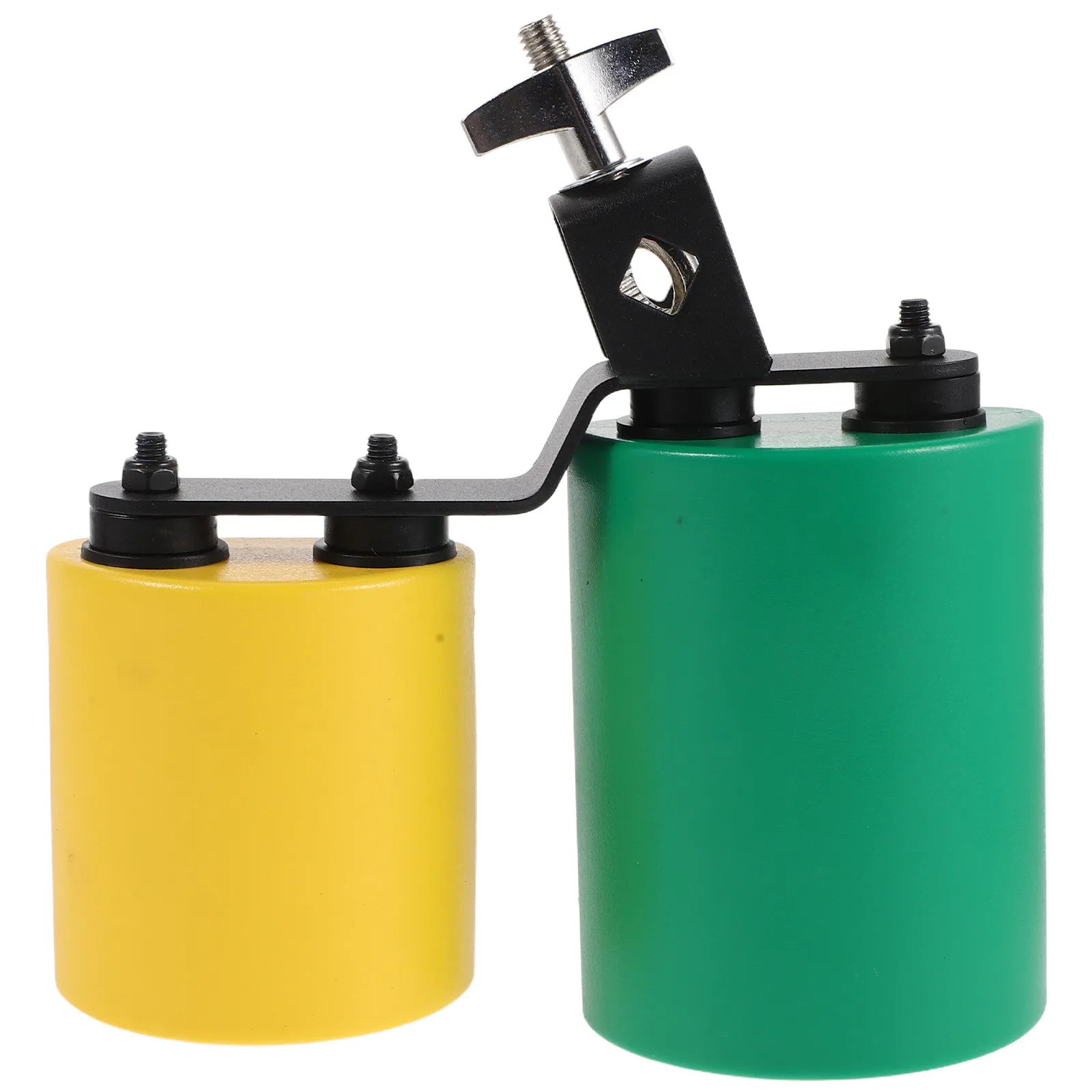 Double Mounted Bicolor Cowbell Dual Tone High Medium Pitch Percussion Instrument Band Practice Drum Set Samba Rock