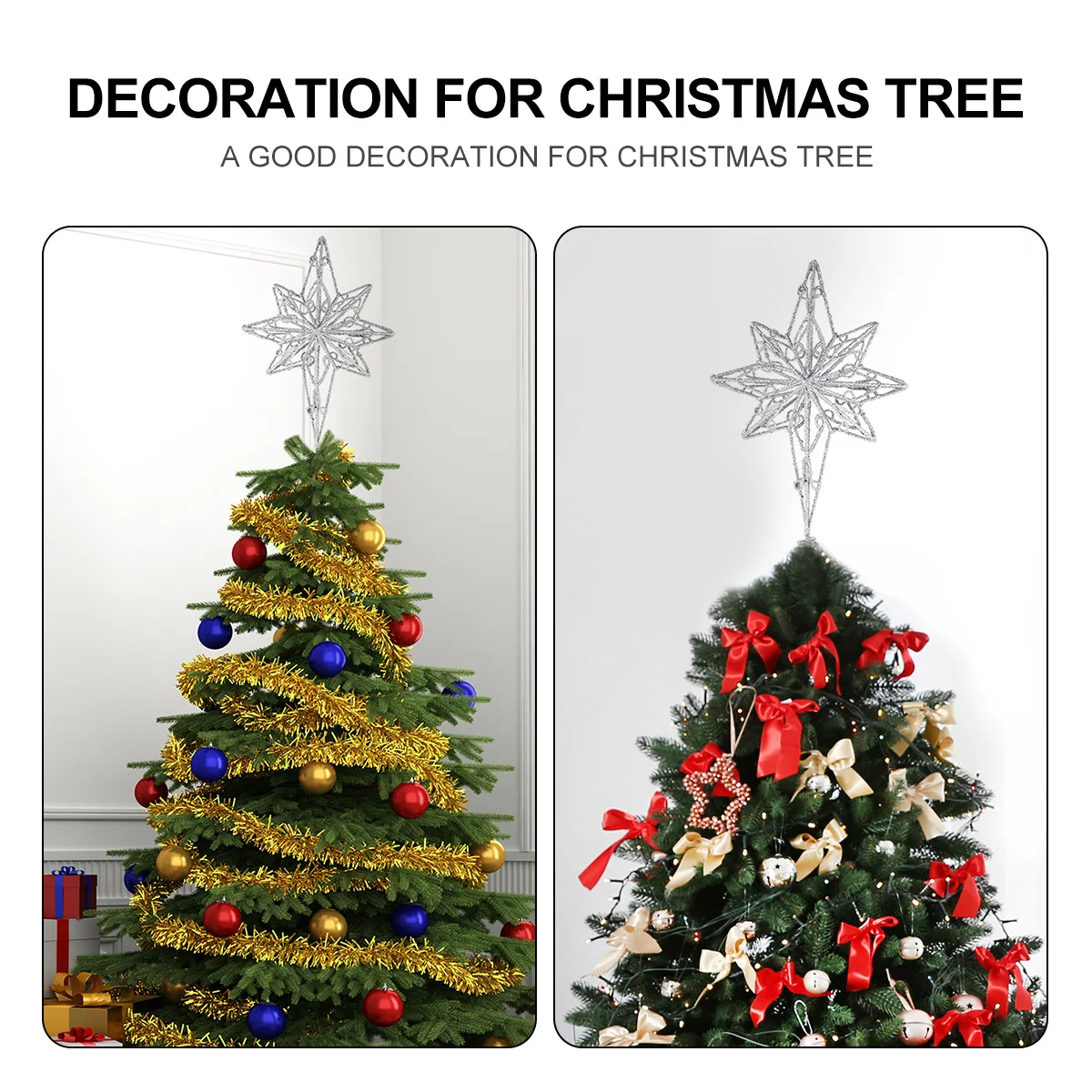 

1Pcs Star Christmas Tree Topper Elegant Design for Home Party Christmas Tree Decor Treetop Adornment Treetop Decor