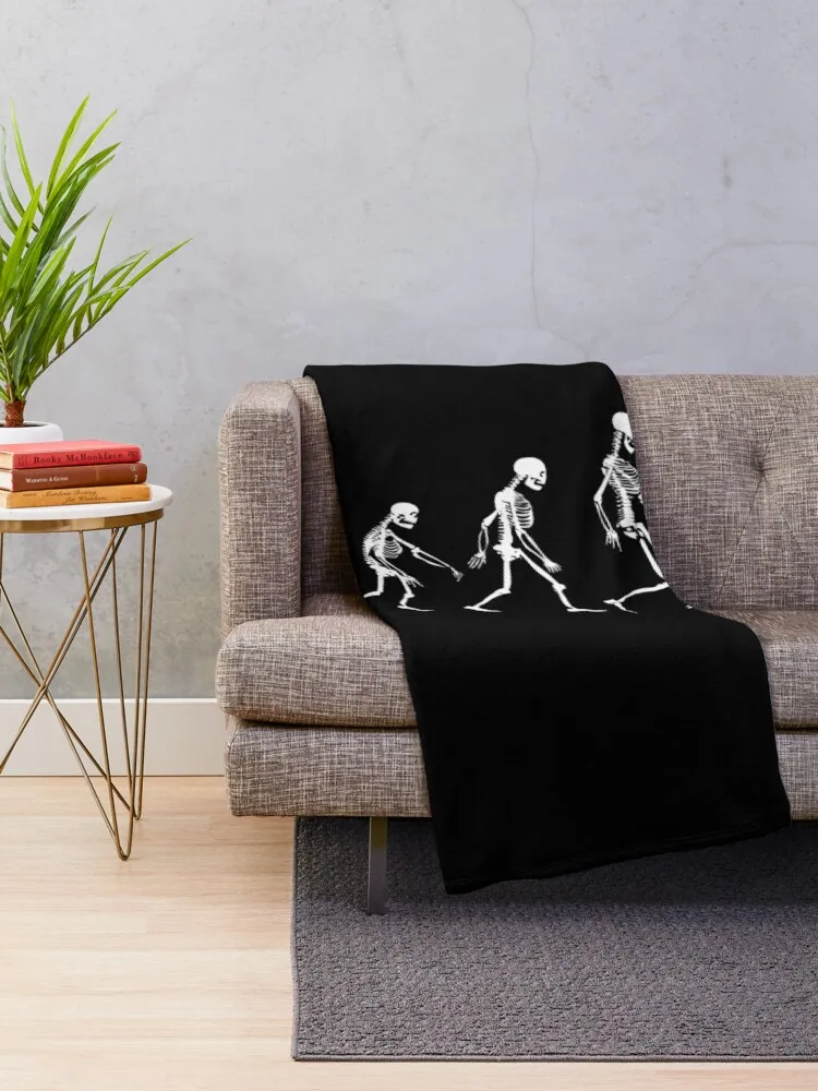 Evolution Skate Skeletons Throw Blanket christmas gifts Summer Blankets