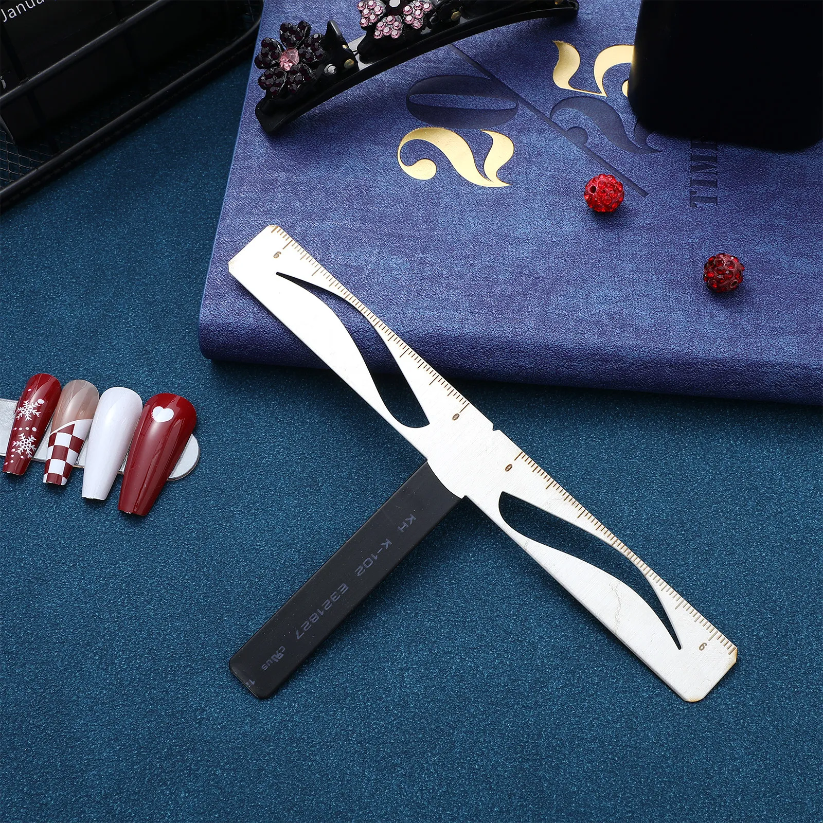 Professional Eyebrow Stencil Ruler Three-Point Balance Classic Positioning Kit Eyebrow Measuring Tool for Symmetrical Brow