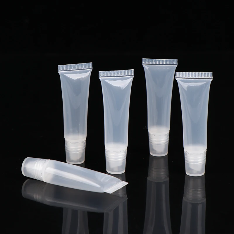 5Pcs 5ml Empty Lipstick Tube Lip Balm Soft Tube Clear Lip Gloss Container Makeup Squeeze Clear Lipgloss Portable Bottles