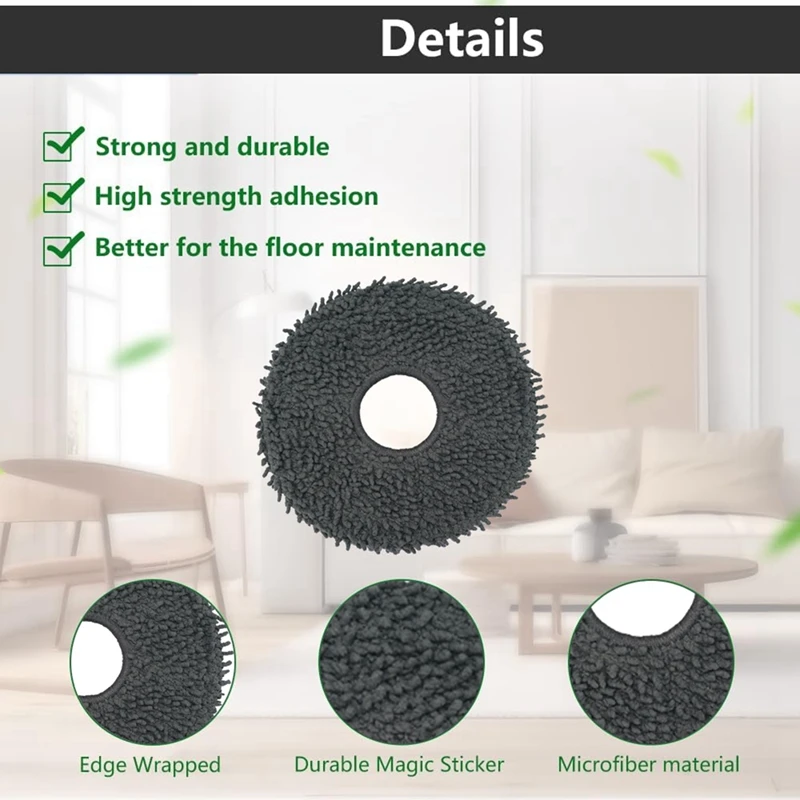 A26T-4PCS Mop Pads Kit For Roborock Qrevo Curv/Qrevo Pro/Qrevo Master/Qrevo Plus Vacuum Cleaner Replacement Parts Mop Cloth