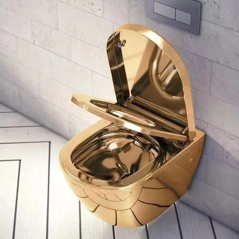 Toilet toilet suspended wall-mounted hidden water tank gold-plated toilet