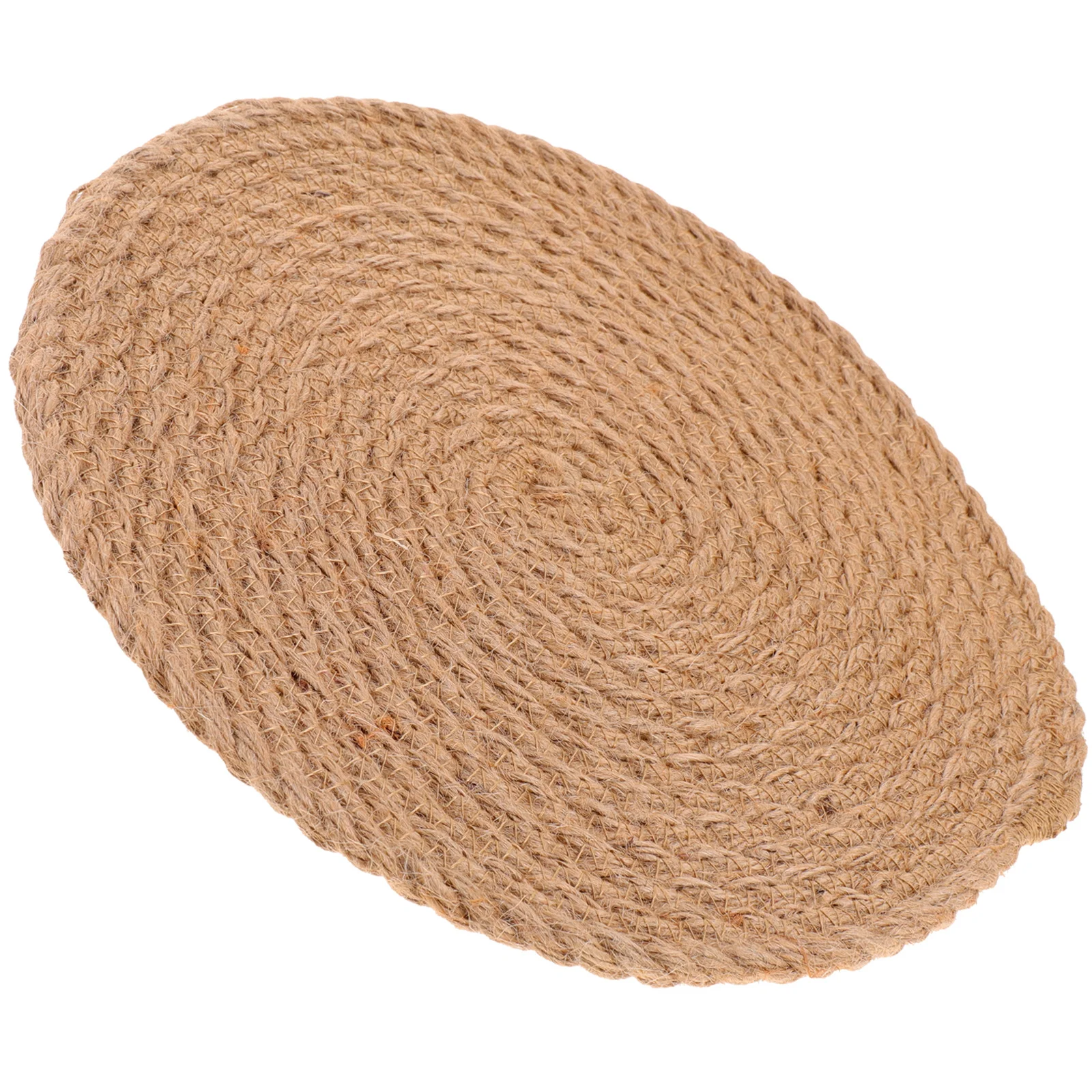 

Round Woven Placemat Set Natural Linen Rope Table Mat for Dishware Insulated Anti-Scalding Cutlery Mat Decorative Dining Table