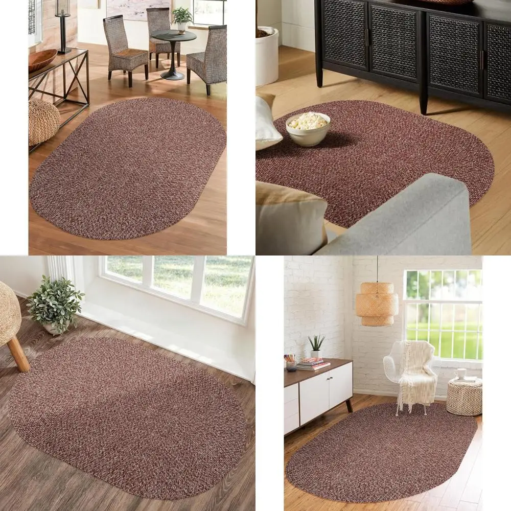 

Summer Red 8' x 11' Oval Braided Rug - Durable, Perfect for High Traffic Living and Hallway Spaces, Made in USA