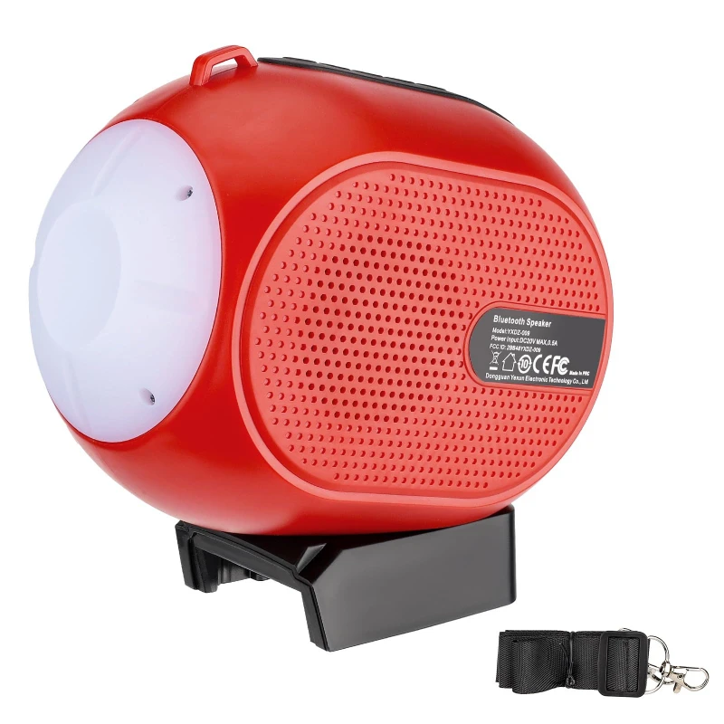 

Compatible with For Makita/Bosch/DeWalt/Milwaukee 18/20V Battery Portable Wireless Speaker TWS Dual Device Pairing LED Lighting