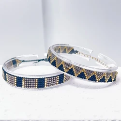 BLUESTAR New Geometric Design Bracelet for Women Stainless Steel Chain Pulseras Mujer Moda Cuff Miyuki Bracelets Wholesale