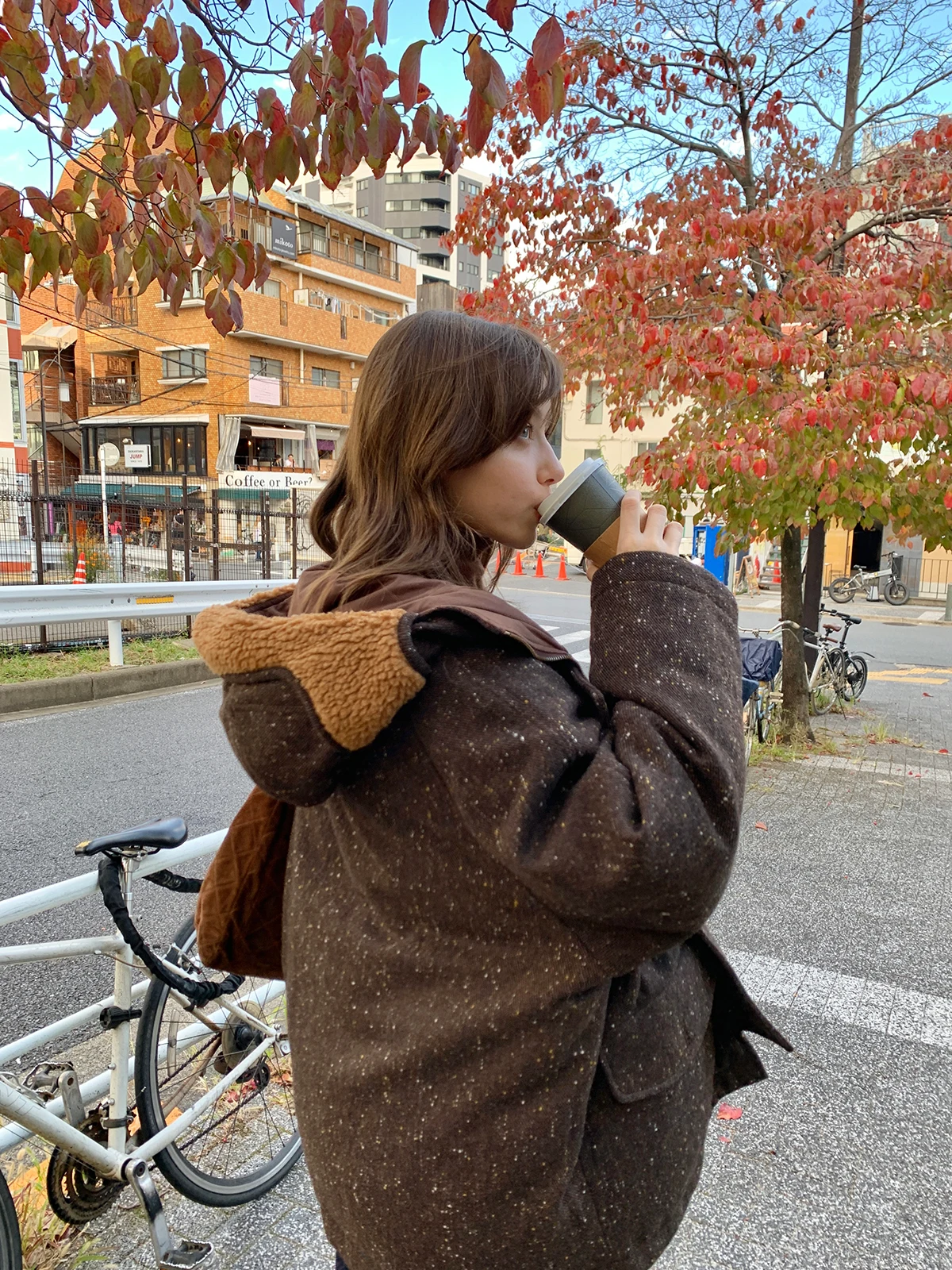 

Kernel Cosmos Bear Sauce Dotted Woolen Plaid Lamb Fur Hooded down Jaet Casual Sle Thiened Long Sve Zipper Closure