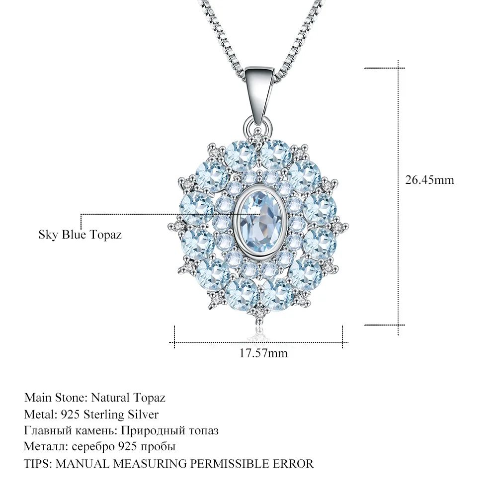 brand genuine real jewels Straight Topaz with Light Luxury Design Sense s925 Silver Inlaid Natural Color Treasure Necklace Penda