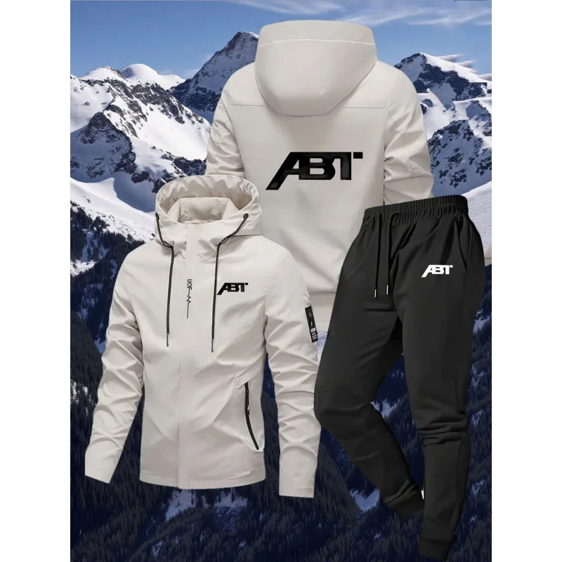 

Men's Sports 2 Piece Suit withAbtBranded jacket and pants set Flight jacket and casual trousers
