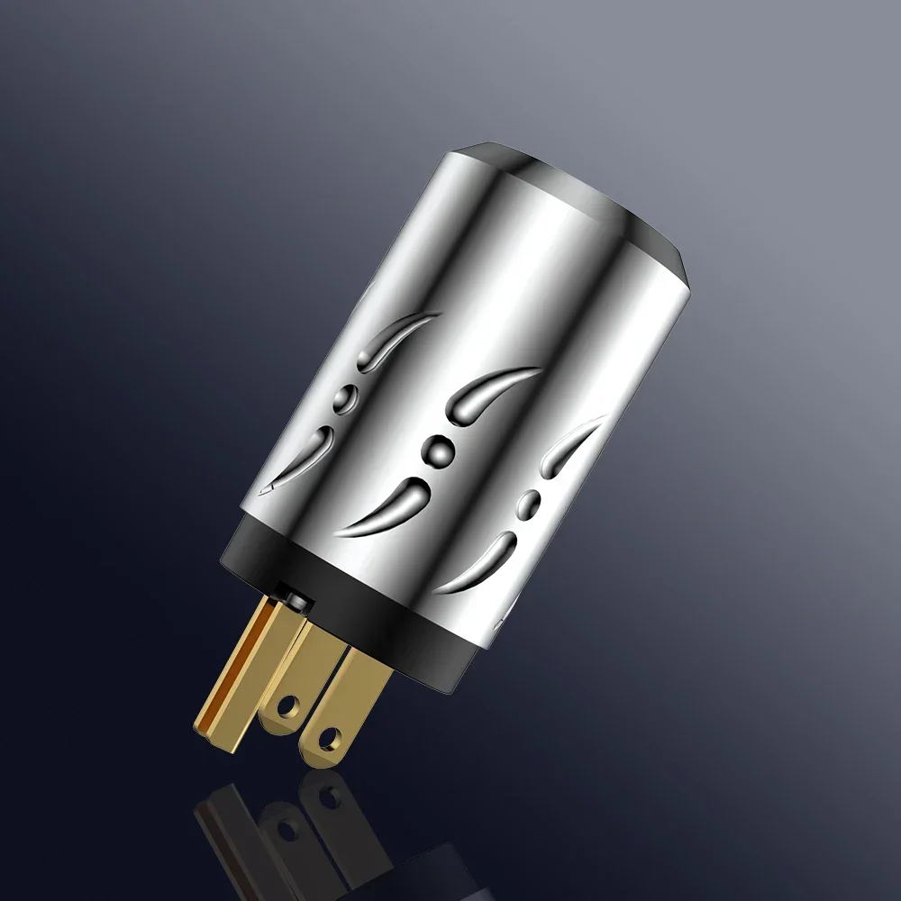 Viborg VM502G VF502G cobre puro chapado en oro enchufe de alimentación estadounidense conector macho IEC hembra HIFI