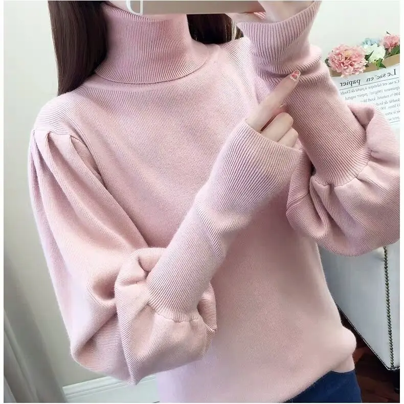 Long Sleeve Turtleneck Sweater Women Spring Autumn Winter Korean Fashion Casual Girl Kawaii Warm Pullover Female Cheap Wholesale