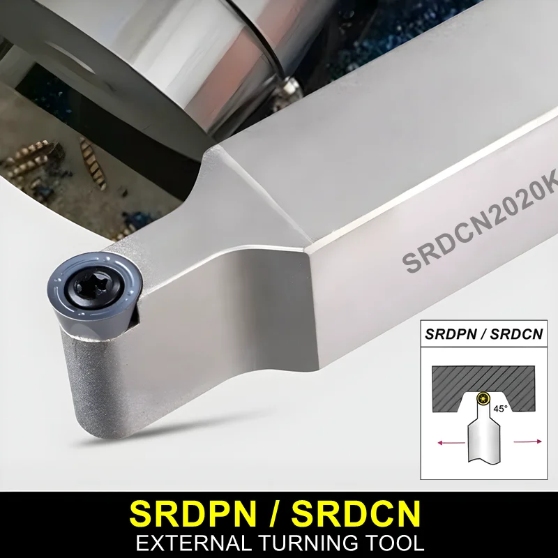 

High quality SRDCN SRDPN 1212 1616 2020 2525 R3 R4 R5 R6 12-25MM Insert RCMT RPMT External Turning Tool Holder Lathe Cutter