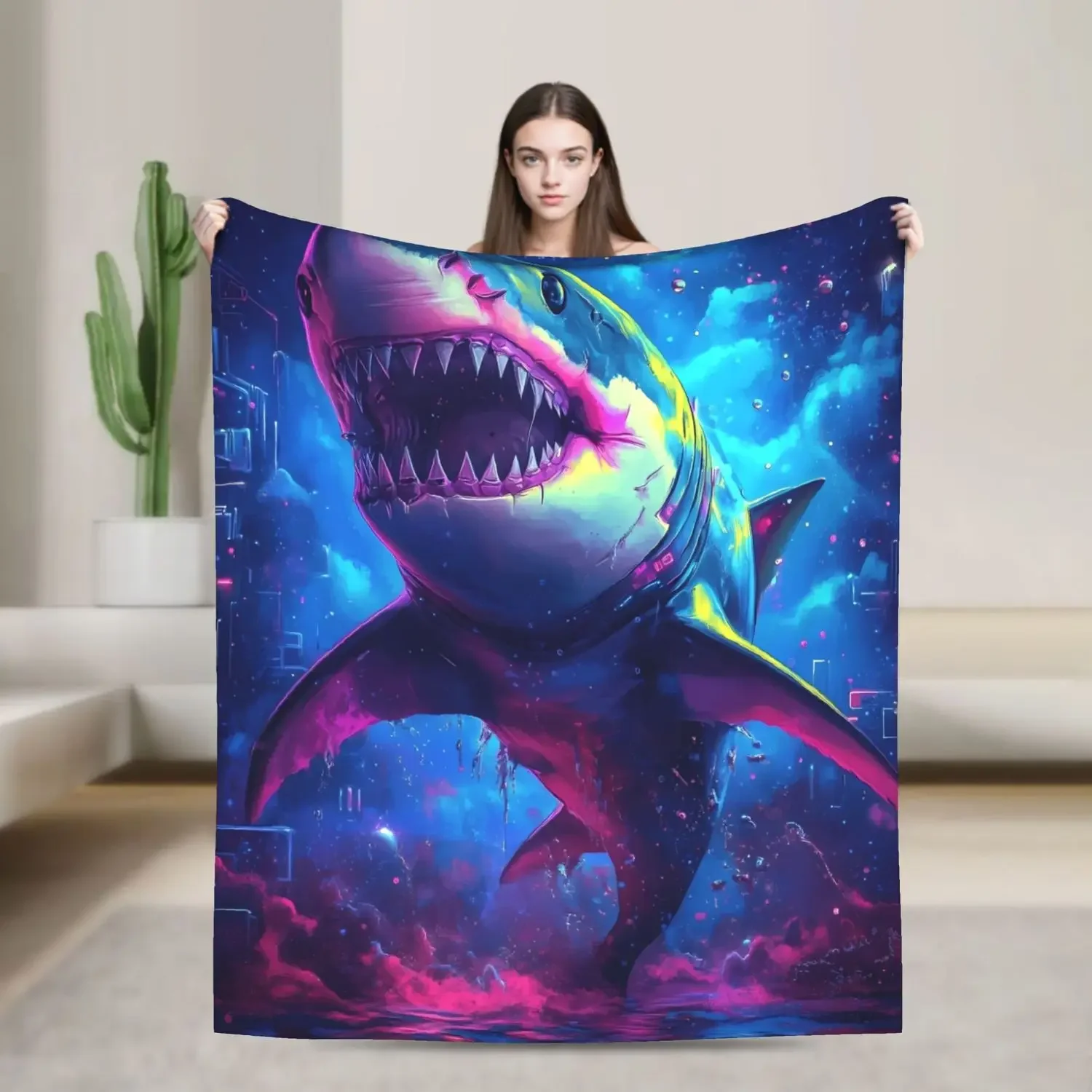 

Плед Ocean Shark: ультрамягкий плюшевый фланелевый плед для уюта и тепла