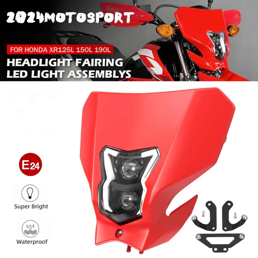 For HONDA CRF450L CRF450RL CRF250 CRF125 XR 190 150 125L E24 LED Head Light Lamp