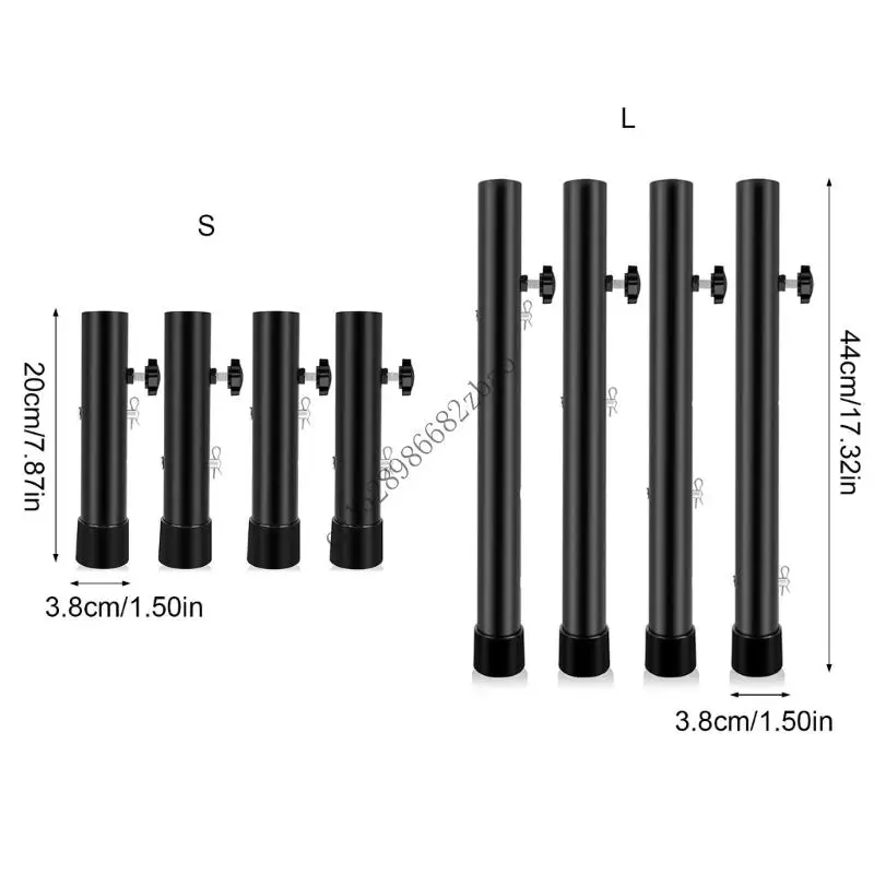 H7EA -pakket 4 stalen tafelbeenverlengers verstelbare hoogten vouwontwerpen ondersteuning