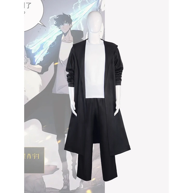 Anime Knight Killer Sung Jin-woo Solo Sung Jinwoo nivelado Cosplay disfraz peluca Shun Mizushino gabardina Halloween Cos traje