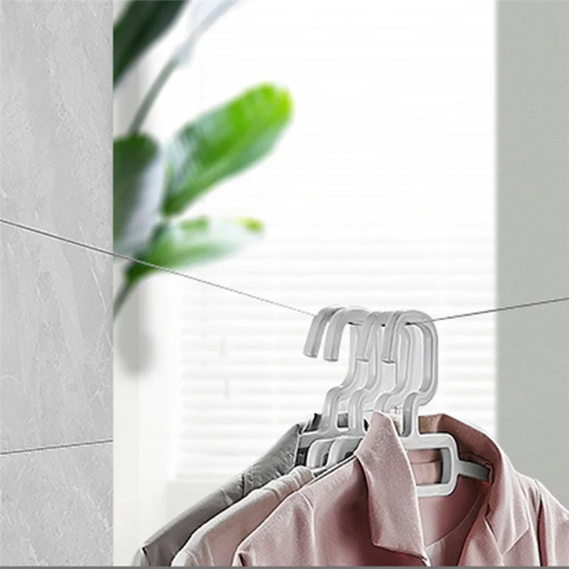 

Luckshopping Indoor Retractable Clothesline,Anti-Sag Outdoor Clothesline, Lifting Clothes For Drying Laundry Line Wall-Mounted