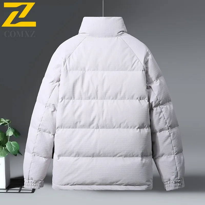 COMXZ Puffer Jacket 2025 Warm Thickened Windproof Travel Parker Coat Snowy Versatile Cold-Resistant Winter Jacket Men's Clothing