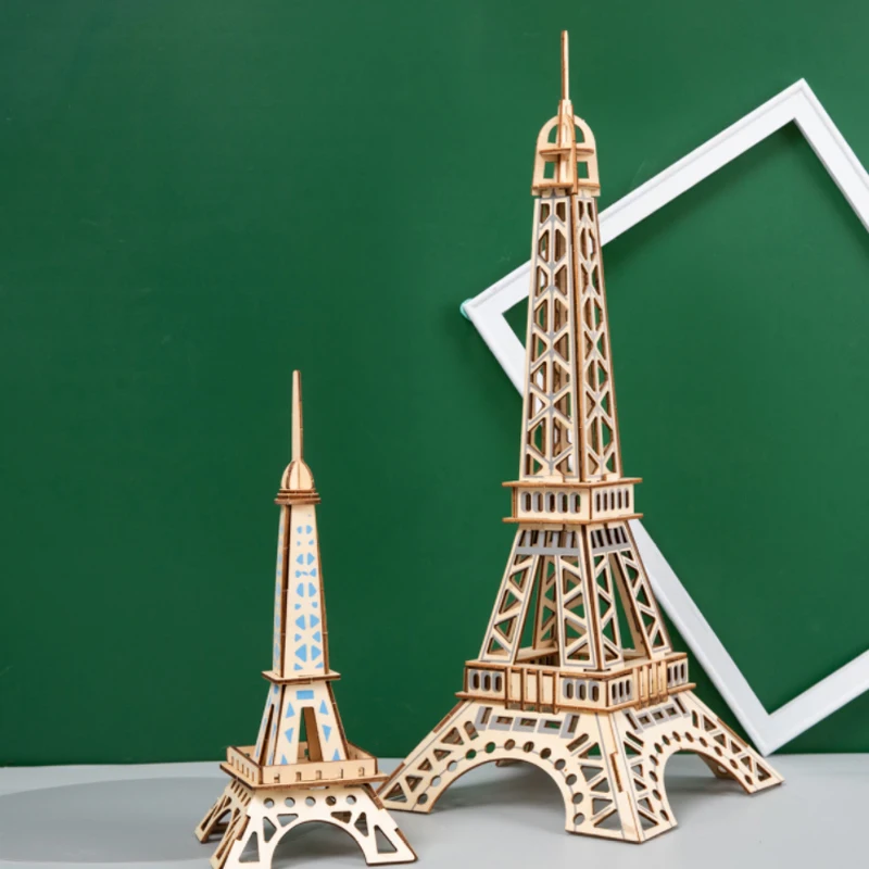 Diy Mainan Model Menara Eiffel 3d Set Puzzle Kayu Puzzle Buatan Tangan Mainan Perakitan Permainan Puzzle Hadiah Anak-anak Dewasa P26