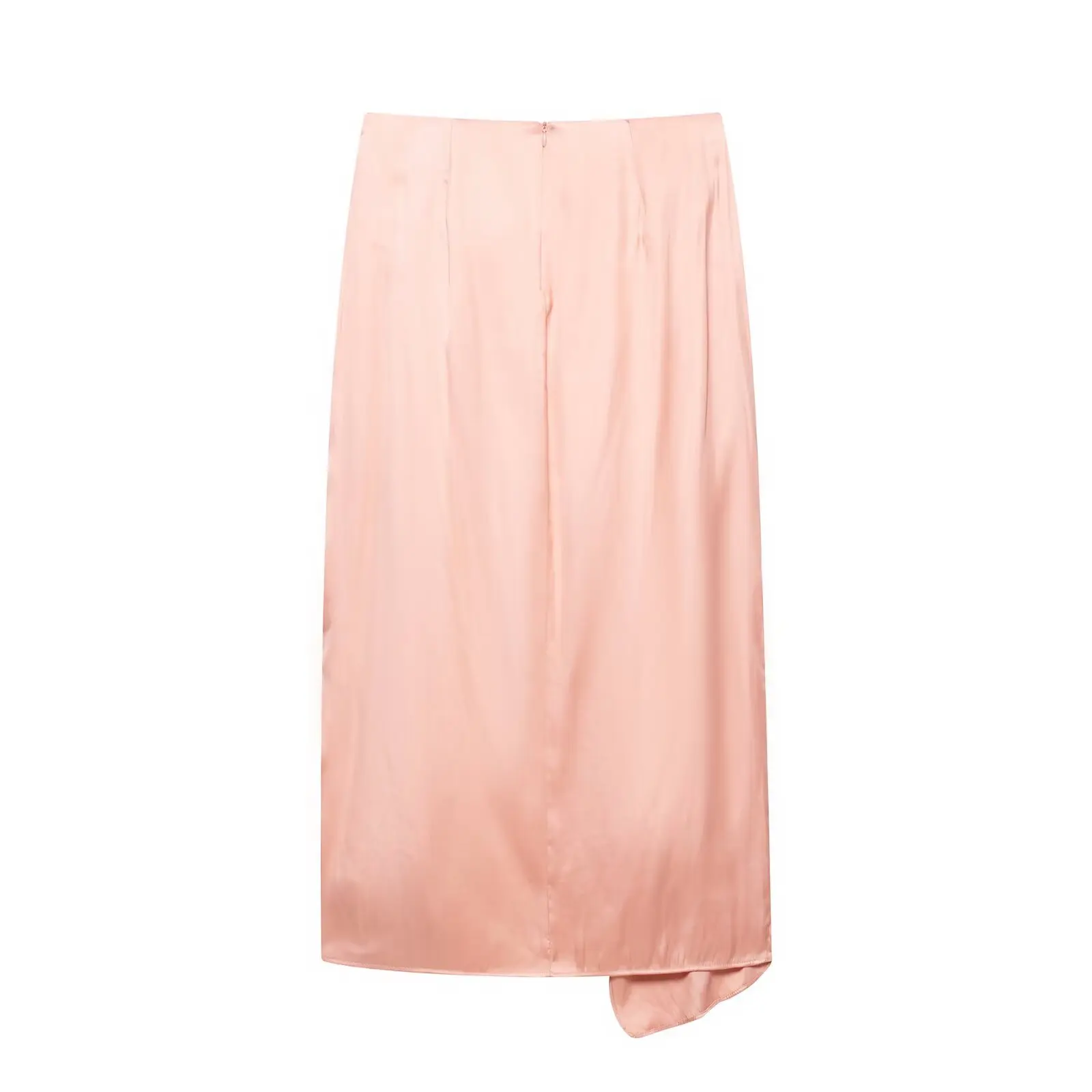Elegant Women Holiday Wind Solid Color Gloden Metal Wrapped Skirt Faldas Mujer Female Summer Back Zipper Midi Skirts QUN9017