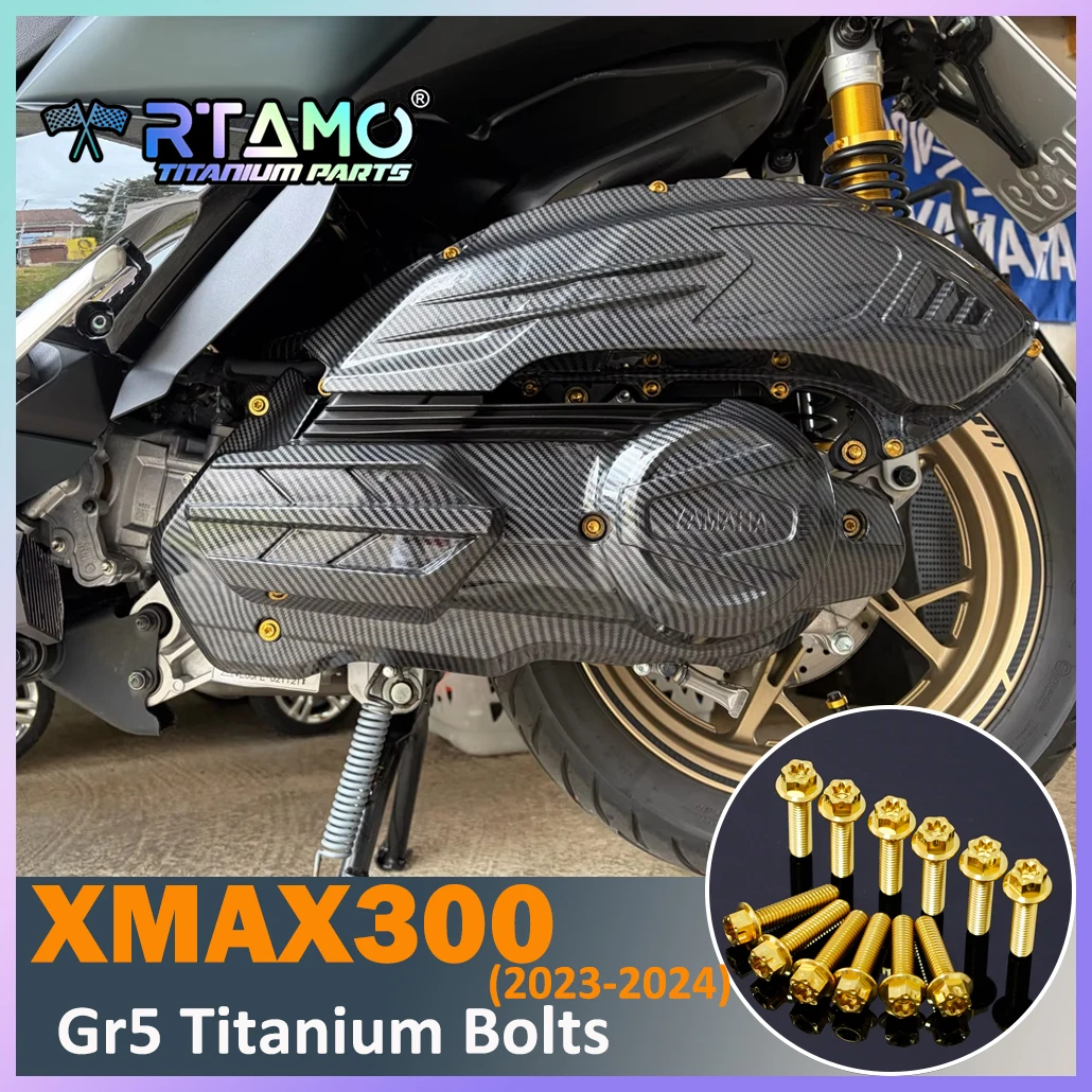 RTAMO Gr5 Titanium Bolts RearCaliper ABS Disc Screw Axle Nut Pipe Heat Guard Engine Oil Set for Yamaha Xmax 300
