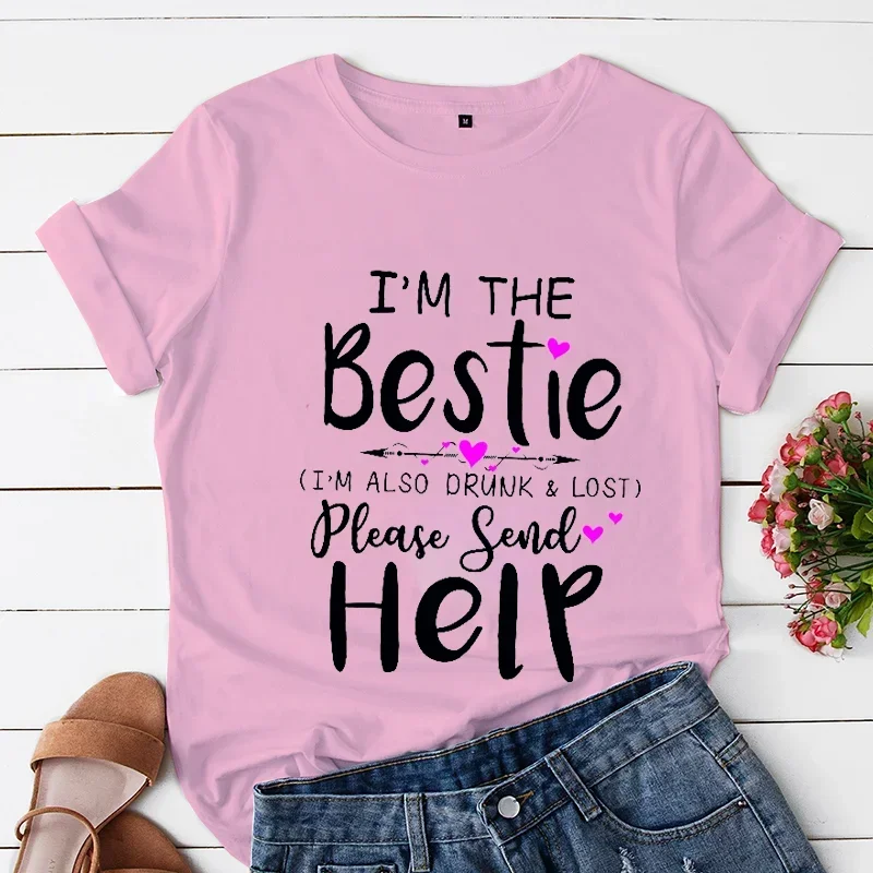 Best Friends Matching T-shirt If Lost or Drunk Please Return To Bestie Funny Women Tshirts Return To Bestie Funny Friends Shirts