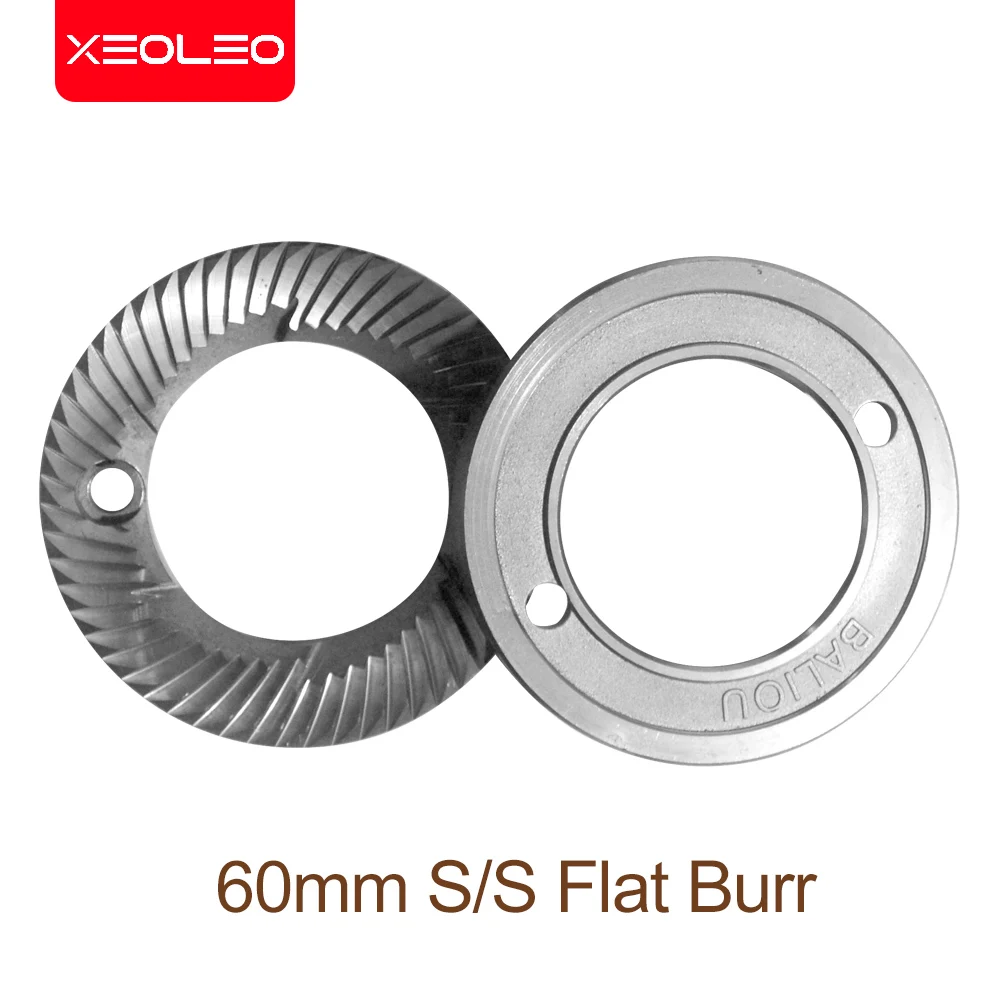 Xeoleo-molinillo de café eléctrico, molinillo de café de rebaba plana S/S de 60mm, molinillo de café expreso de 10 pasos, rectificadora eléctrica