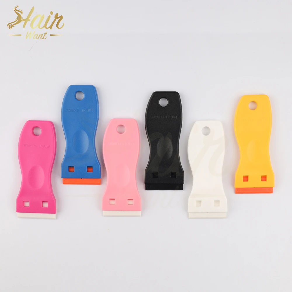 

Plastic Scraper with 10 Pcs Double Edged Blades for Removing Vinyl Decals Stickers Razor Blade Scraper for Tape in Extensions