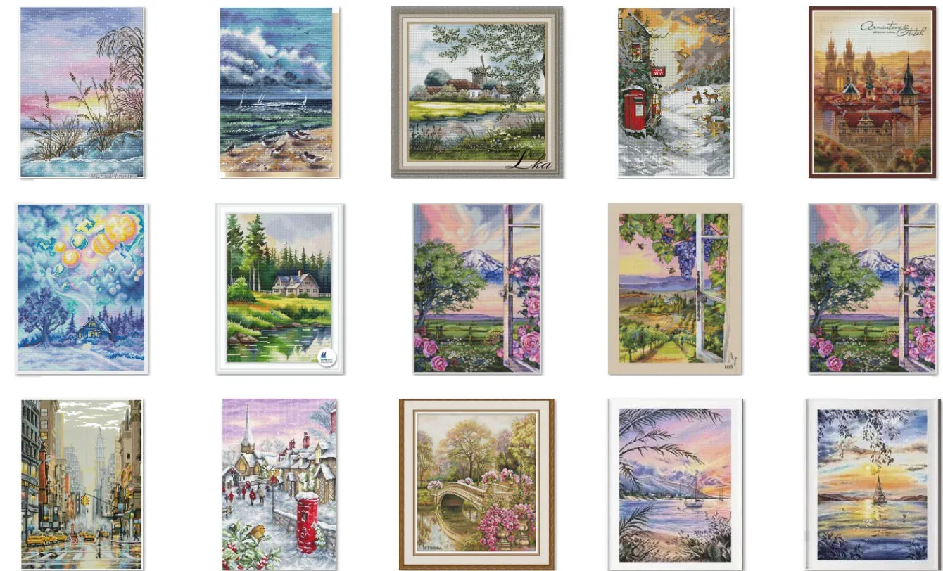 Christmas Cross Stitch Kits, Embroidery Needlework Sets, DIY Canvas Sewing Crafts, Fragrant Embroidery,   Email in the Snow 33-4