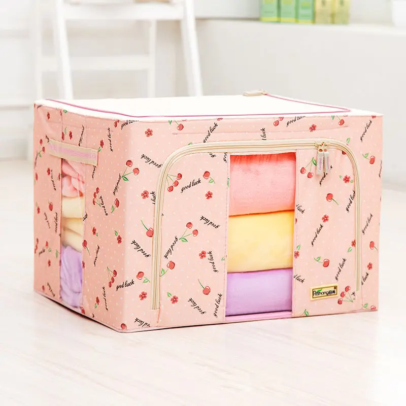 Cartoon Pattern Storage Box Zipped Clothing Organizer Family Save Space Underwear Storage Bins Folding Clothes Divider Organiser