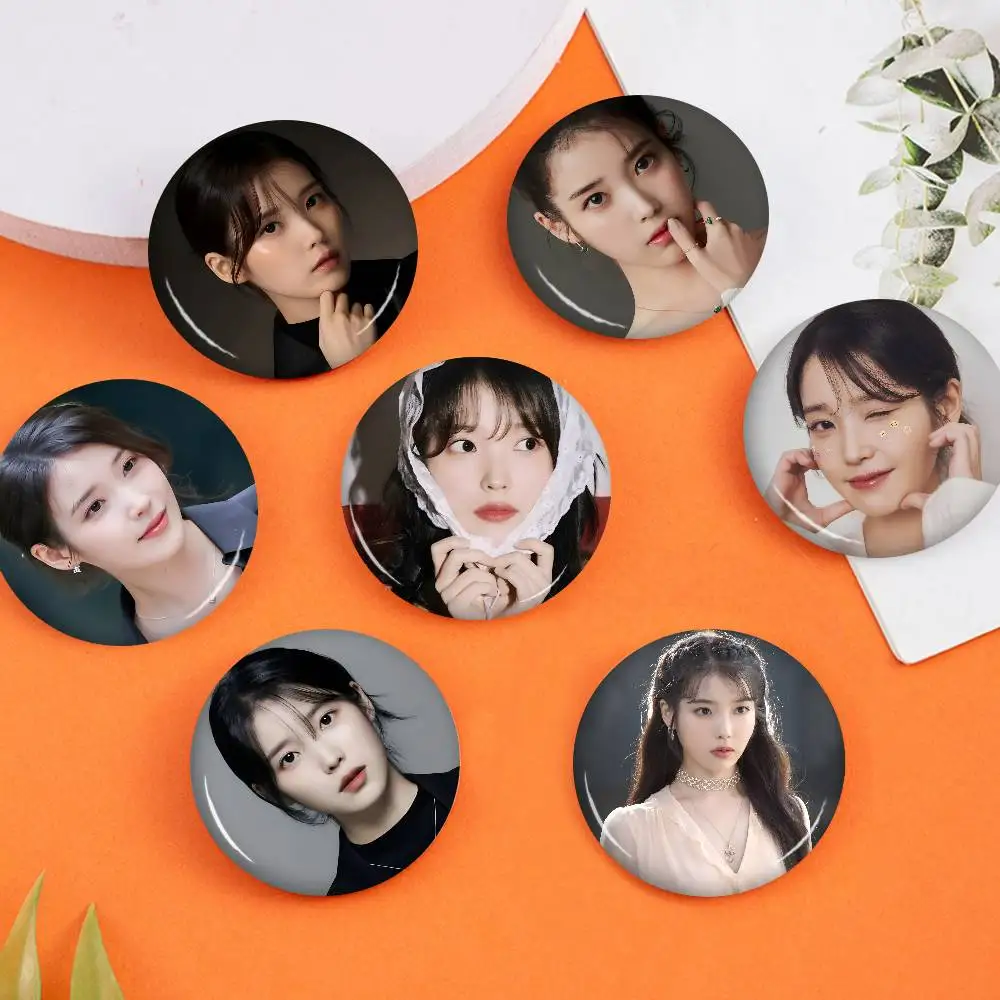 Korean Singer I-IU 32/44/58MM Customizable Button Pins Cute Funny Creative Badge Jewelry Decor Gifts for Friends