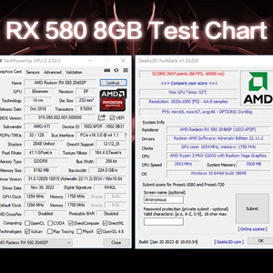 بطاقة رسومات MLLSE AMD RX 580 8 جيجابايت بطاقة فيديو للألعاب GDDR5 256 بت 6Pin PCI-E 3.0 × 16 Radeon GPU بطاقة فيديو ألعاب الكمبيوتر أعلى 8 مبيعات بطاقة فيديو ذات 6 سنون - رقم 4