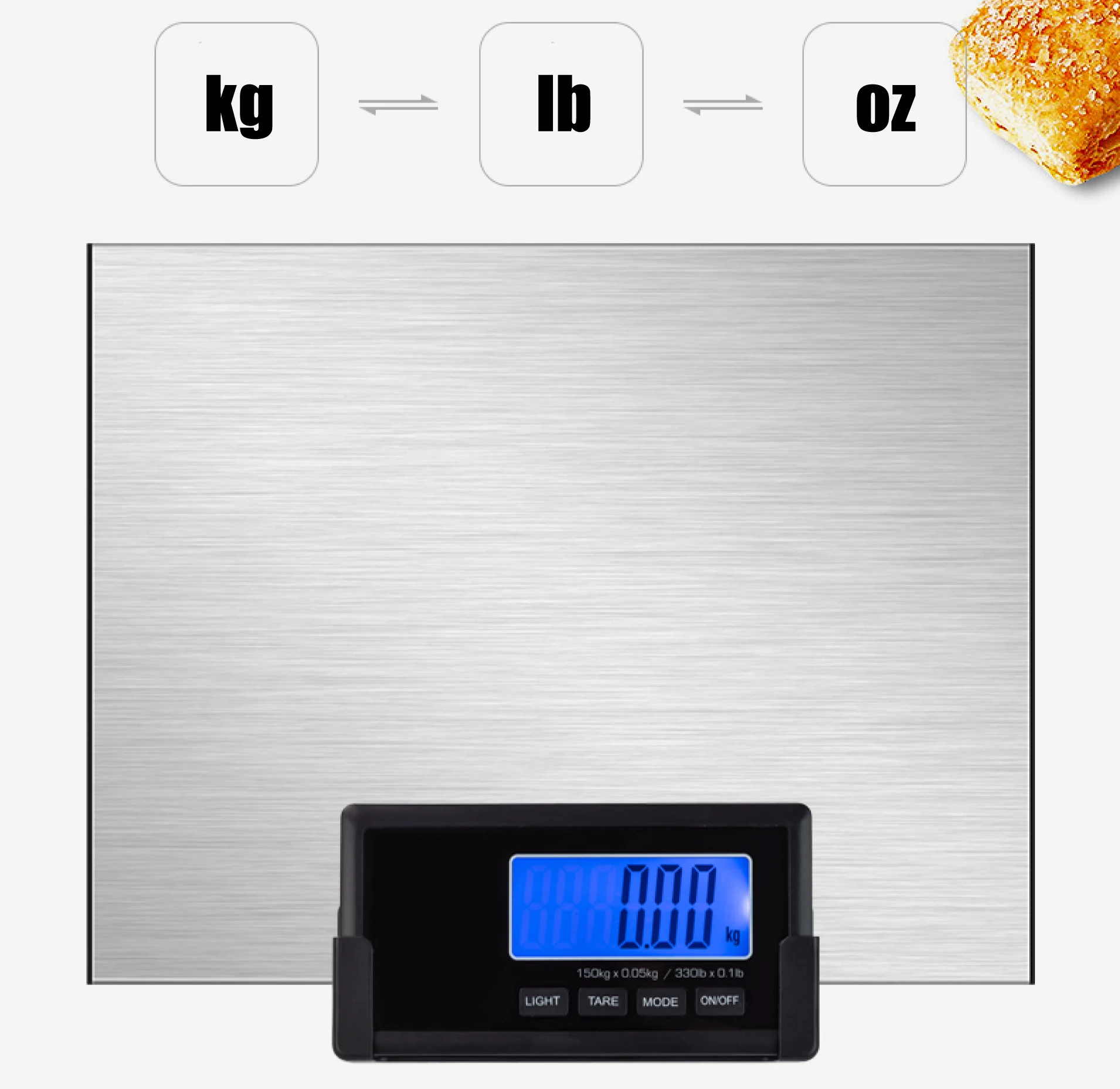 Wireless 180kg Portable Stainless Steel Platform Weighing Scale Electronic Balance Digital Postal Scale LCD Display