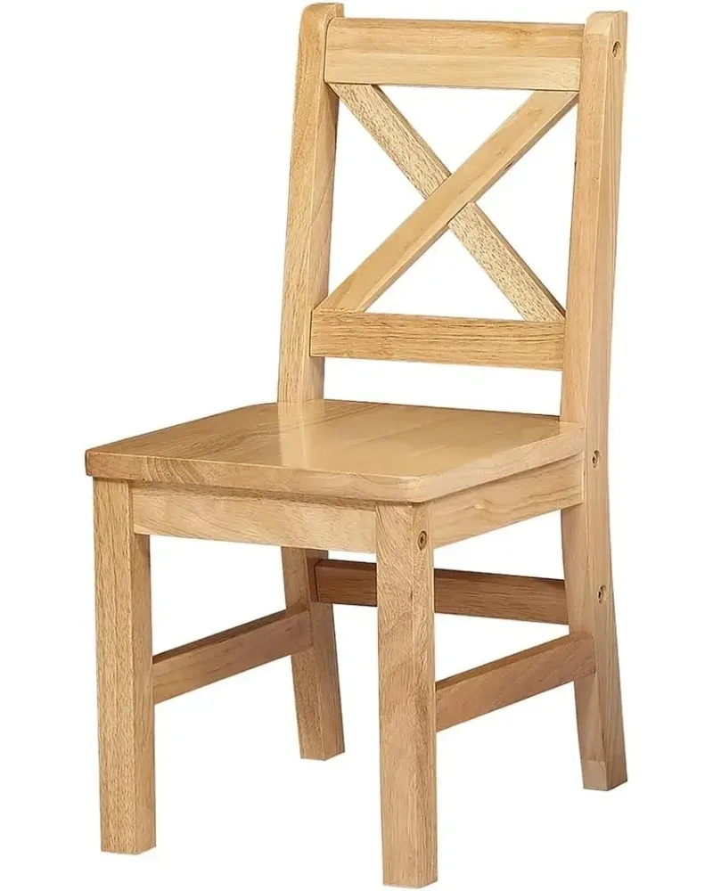 طقم طعام للأطفال من الخشب الصلب الطبيعي مع 4 كراسي