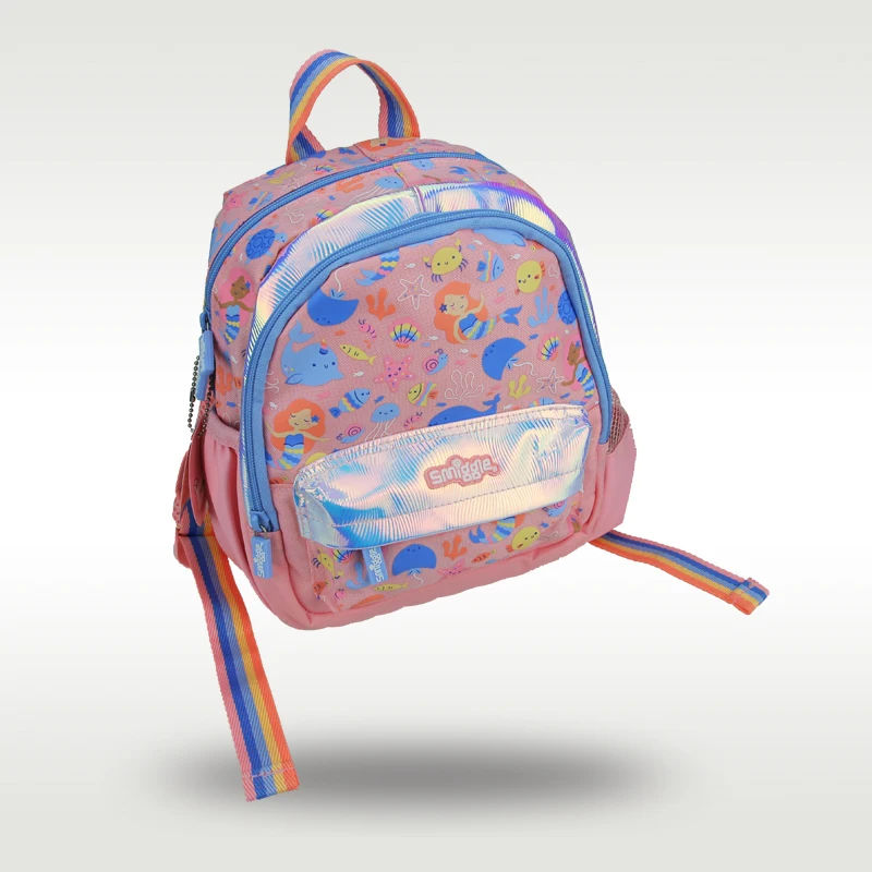 Австралийский оригинальный Лидер продаж, школьный рюкзак для девочек Smiggle, милый оранжевый школьный рюкзак с русалочкой для детского сада, 11