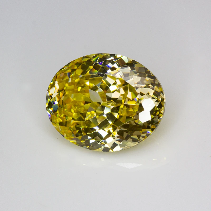 Yellow Oval 100 Faceted Cut Cubic Zirconia Lab Zircon CZ 4K Cutting 5A+ Quality for Jewelry Making