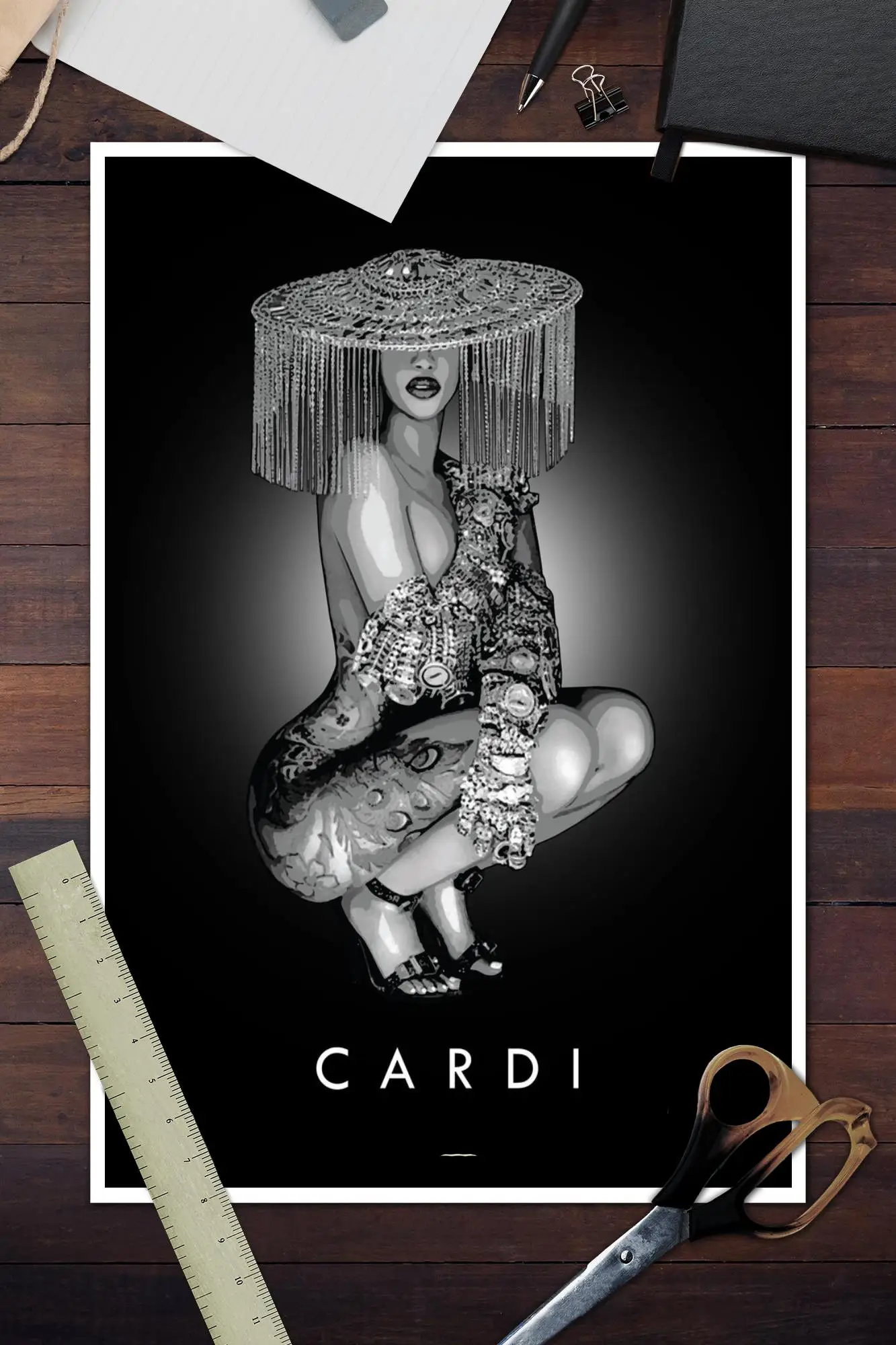 cardi b Decoration Art Poster Wall Art Personalized Gift Modern Family bedroom Decor Canvas Posters