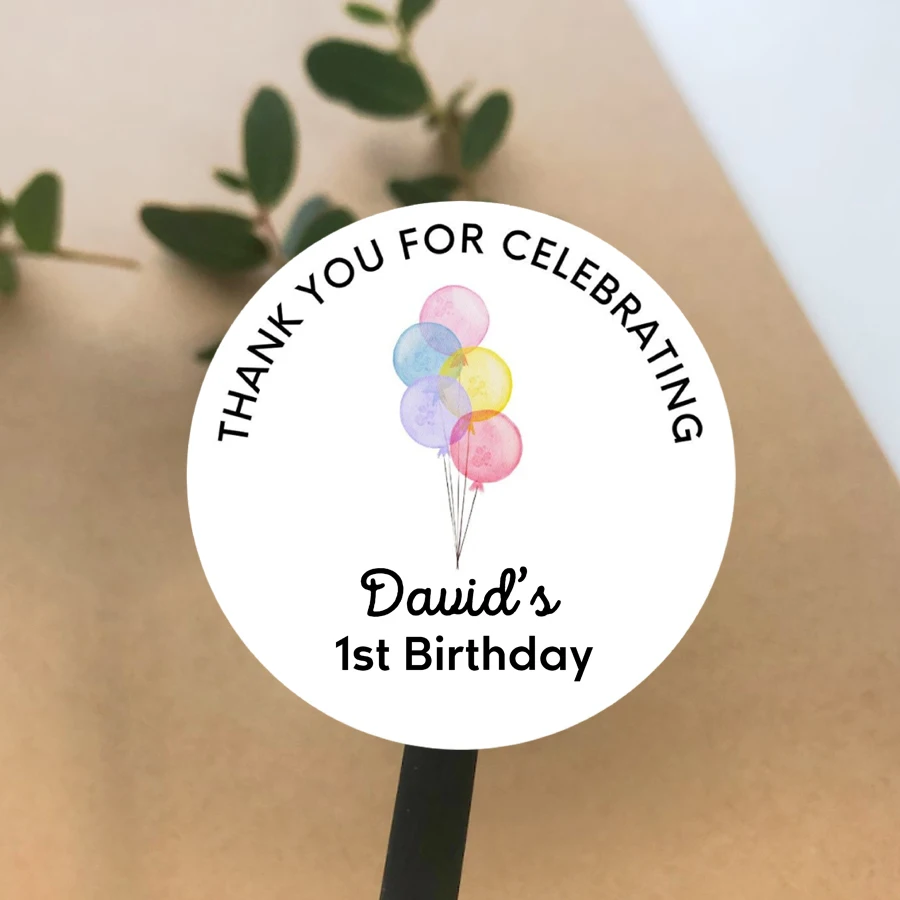 

50PCS Personalized Birthday Stickers, Custom Round Stickers for Child Birthday Stickers
