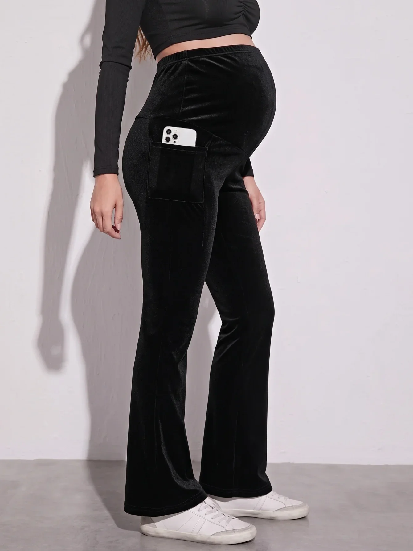 Maternity Pants, Casual Pockets Skinny Trousers, Autumn Women's Yoga Stretch Belly Support Maternity Leggings