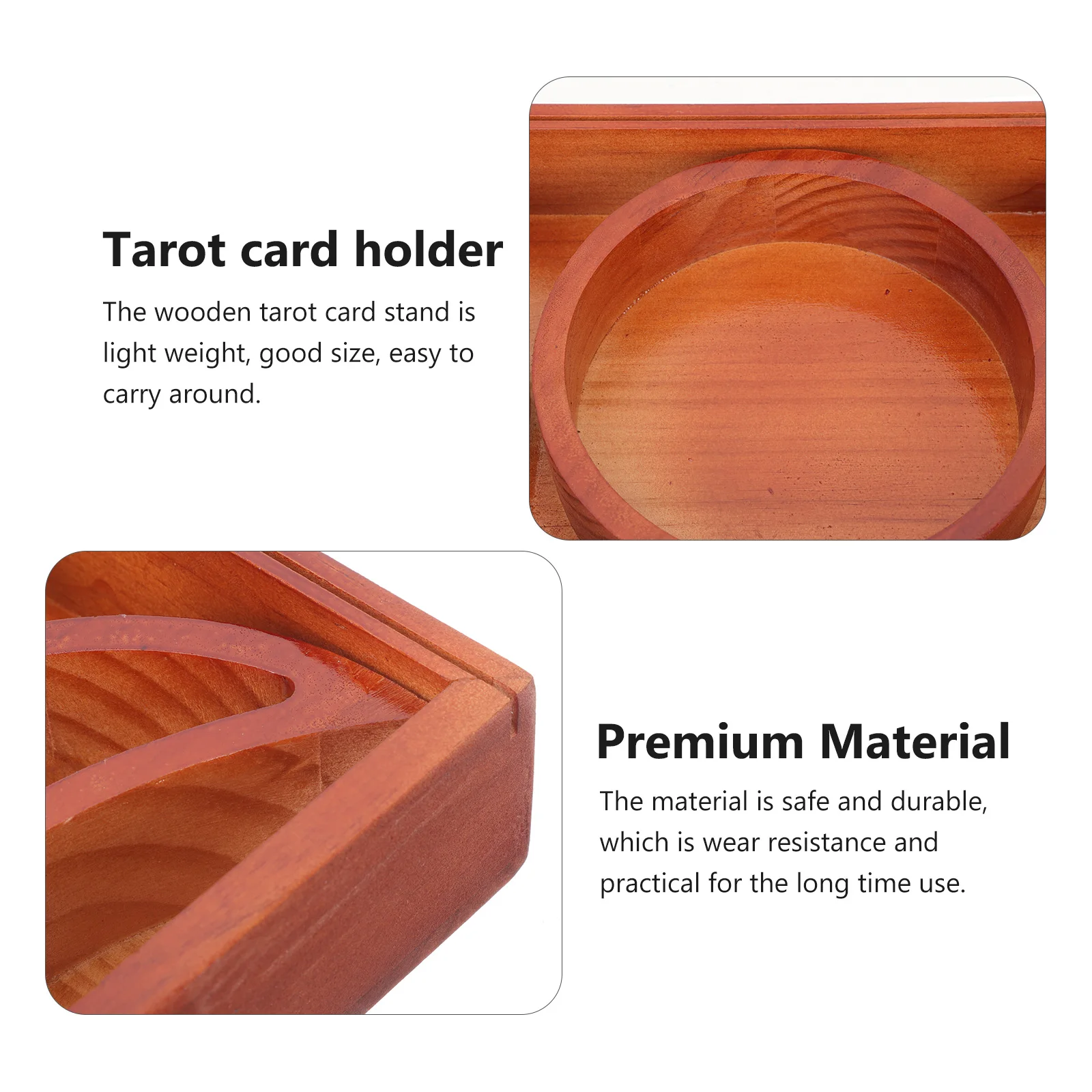 

Tarot Ornaments Decorative Crystal Tray Decorate Card Display Holder Stand Wood Pine Tabletop Clear