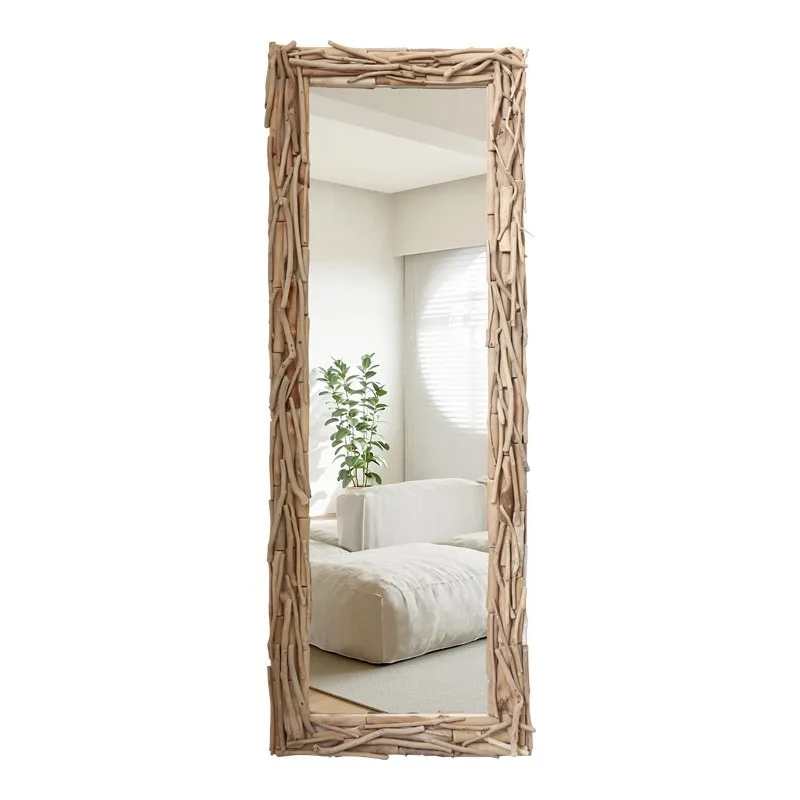 

Log full-length mirror, full-length mirror, floor mirror, household wall hanging