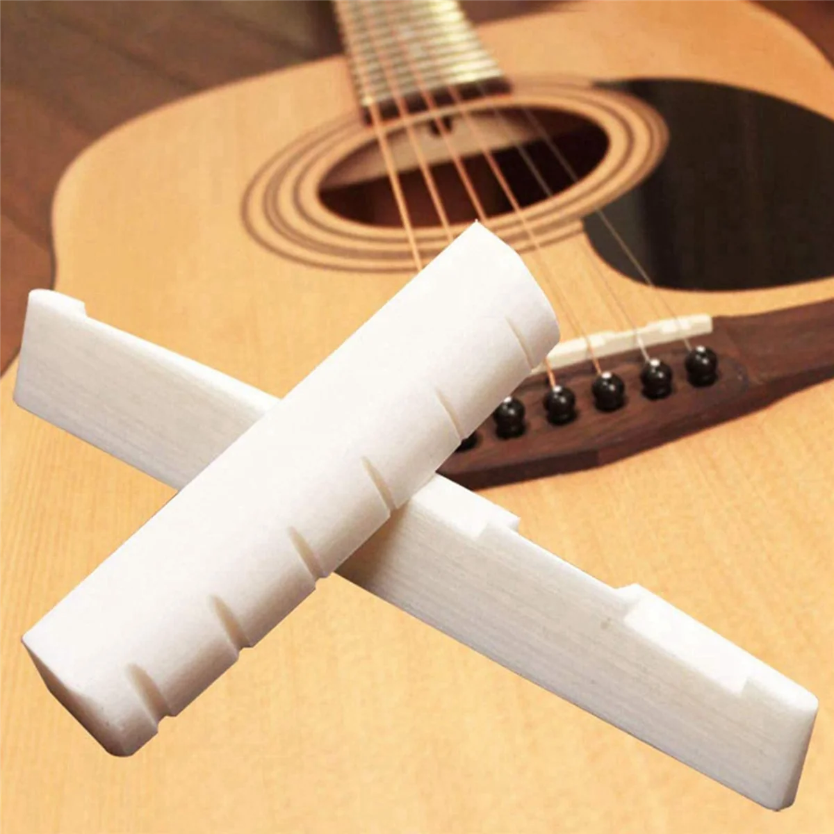 A71P 12X سلسلة الغيتار الصوتية نهاية الجوز جسر السرج أذن البحر دبابيس استبدال مجموعة (دبابيس النحاس والجوز سرج العظام) #6