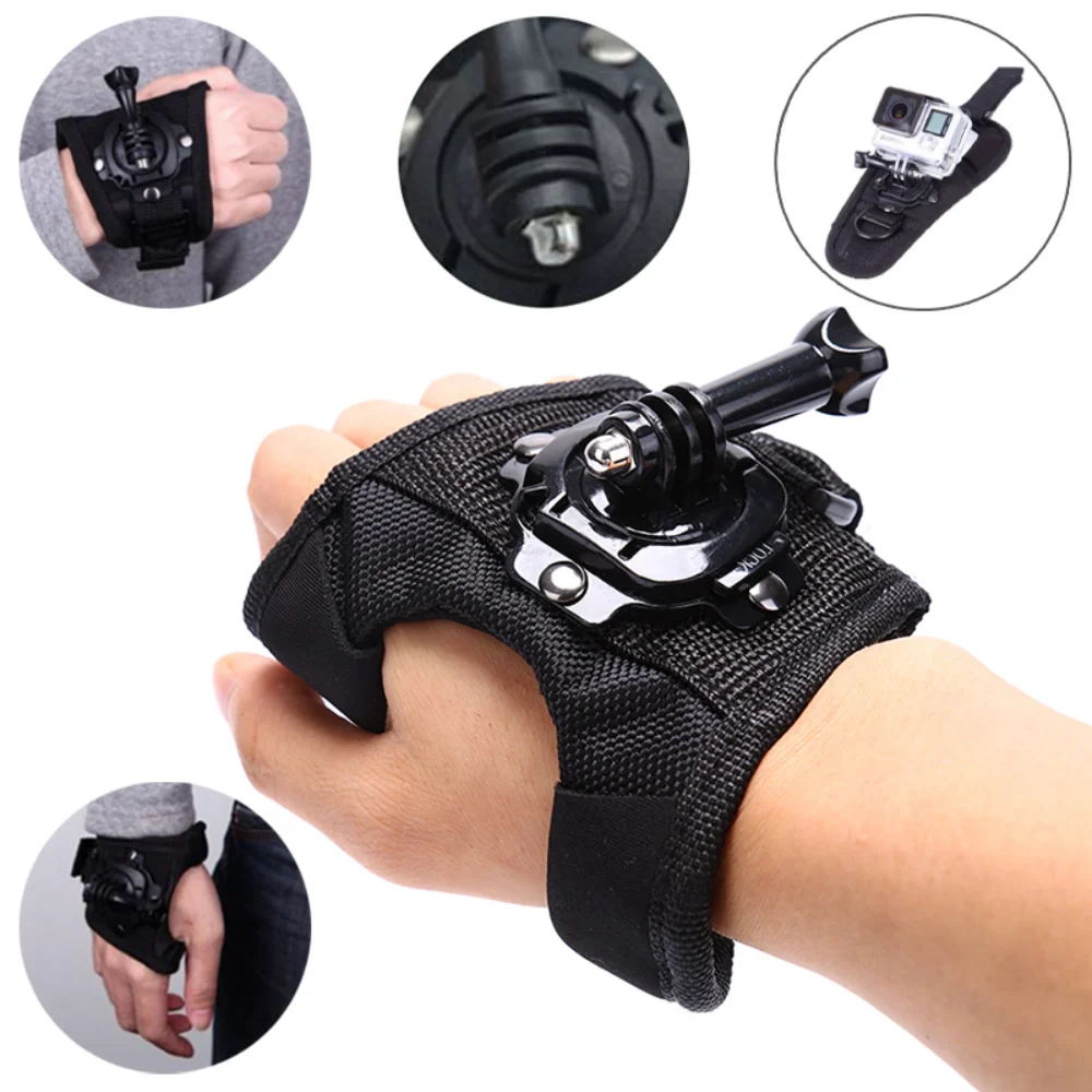 360 Degrees Wrist Band Arm Strap Belt Tripod Mount for GoPro Hero 12 11 10 9 8 7 Camera Fist Adapter Band for Go Pro Accessories