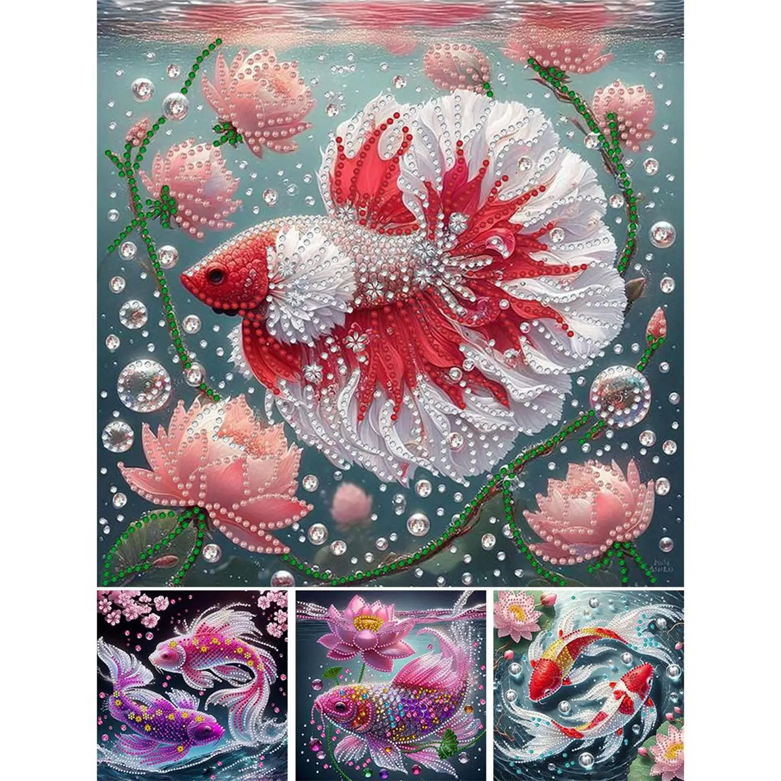 

Набор для алмазной вышивки 5D DIY с частичным покрытием, специальной формы, с алмазами, декор «Рыба»