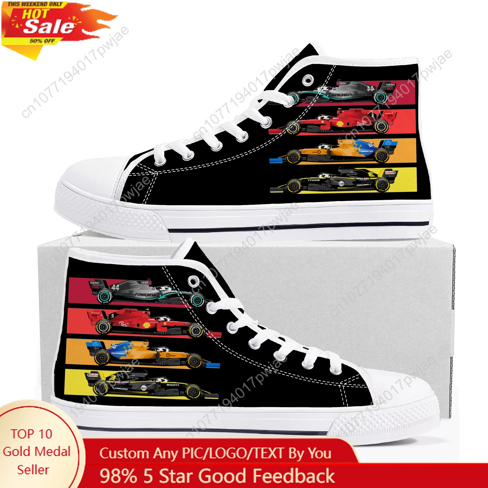 

One Racer Lando Norris Racing pattern High Top Canvas Sneakers Mens Womens High Quality Ghana Hiking Casual Shoes