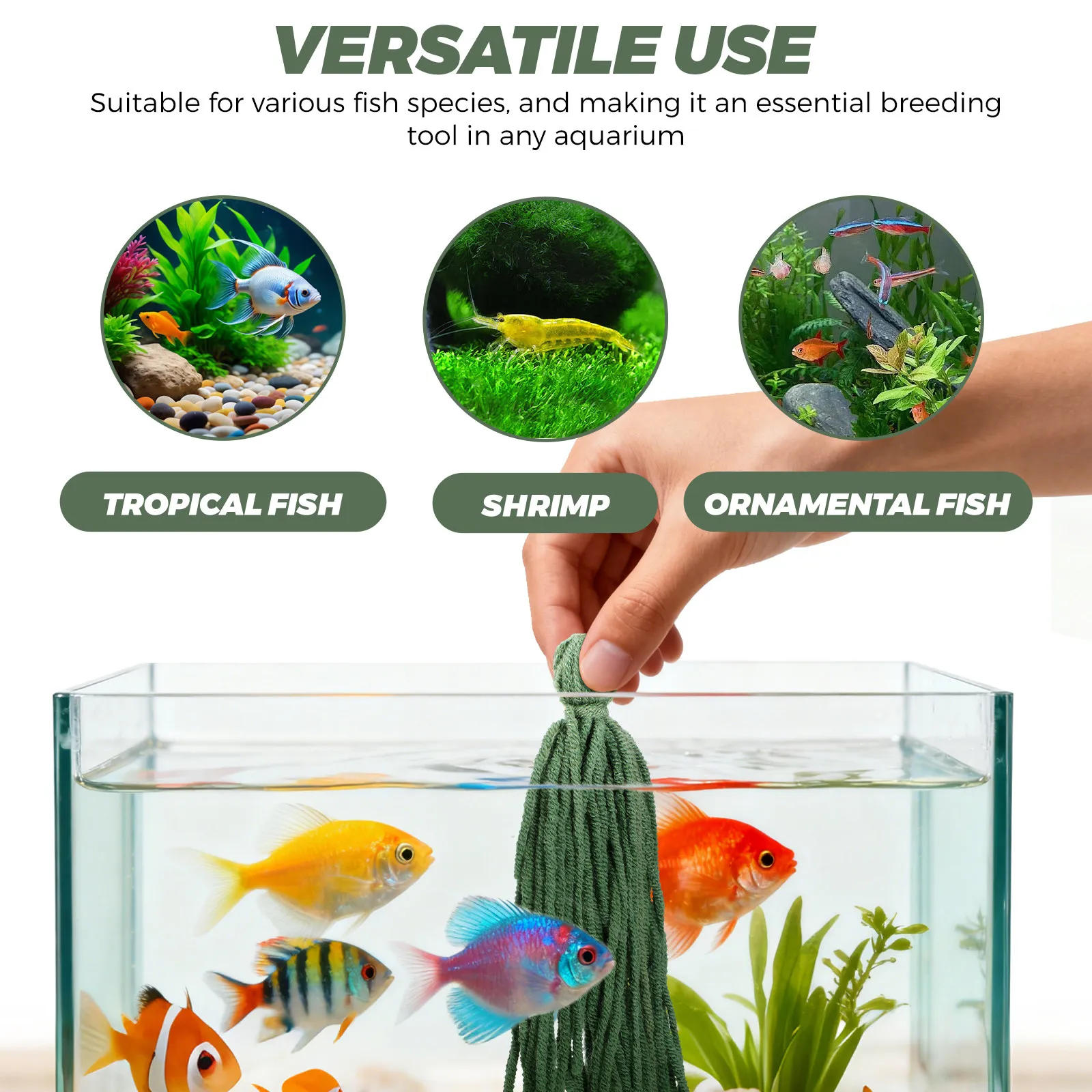

10Pcs Fish Shrimp Breeding Spawning Mop Natural Simulation Soft Floating Aquarium Plants Safe Egg Laying Habitat Fry Protection